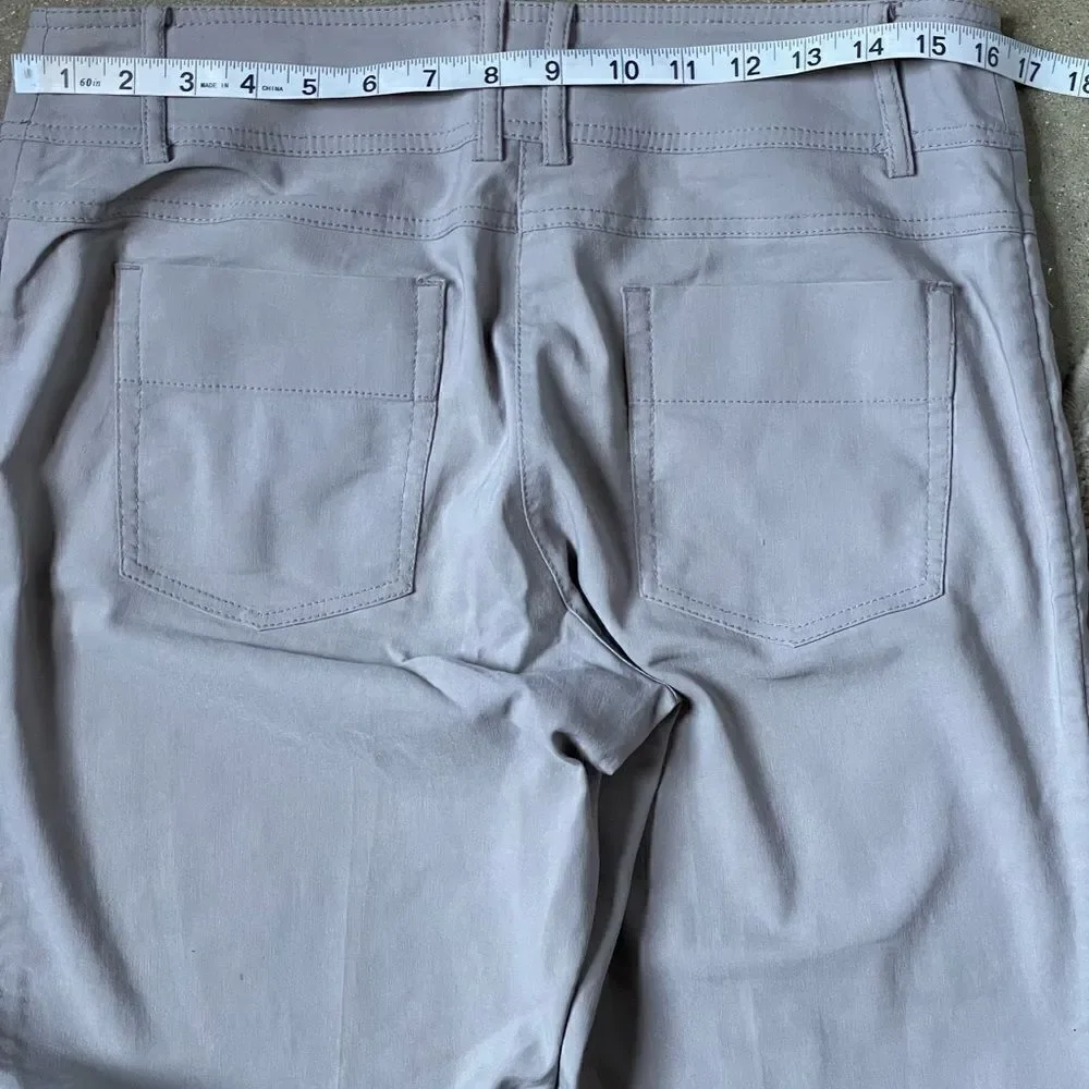 Mexx Cream Colored Wide Leg Khaki/Nylon Pants (Size: 28)